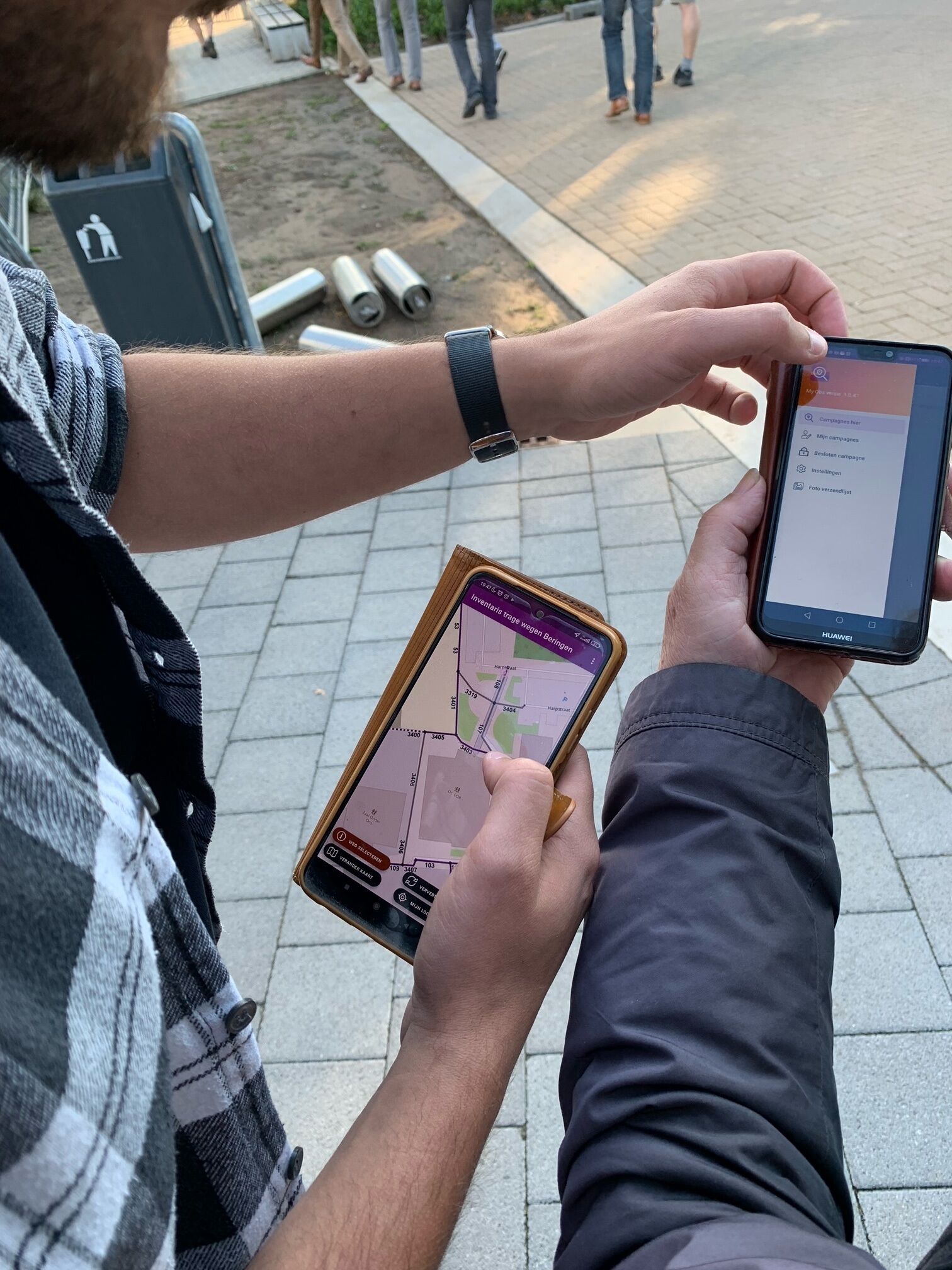 Vrijwilligers aan de slag met de inventarisatie-app