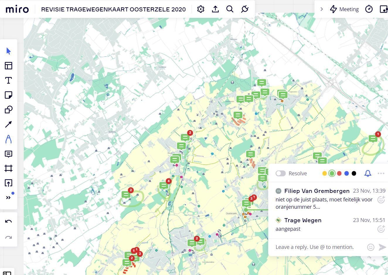 Check wegenbestand en lay-out tragewegenkaart door gemeente