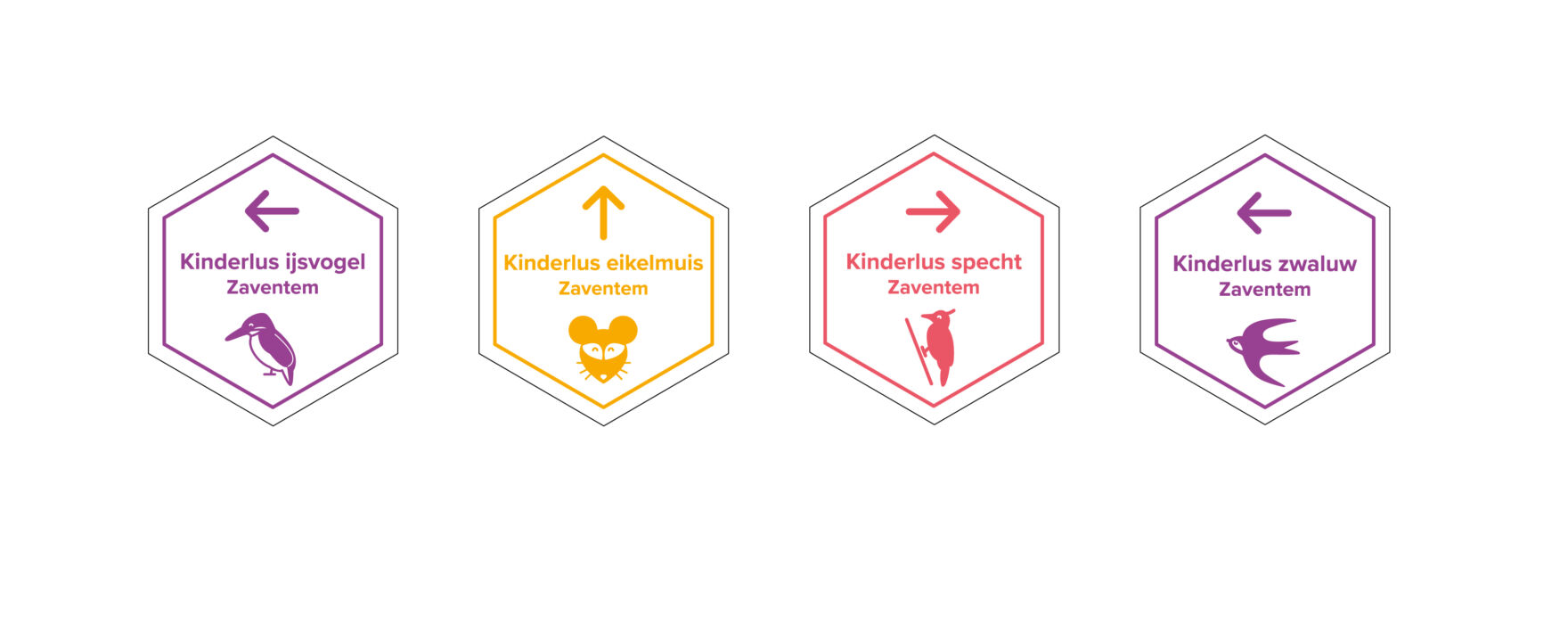 Bewegwijzering - 4 van de 8 kinderlussen