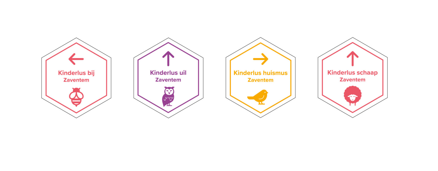 Bewegwijzering - 4 van de 8 kinderlussen
